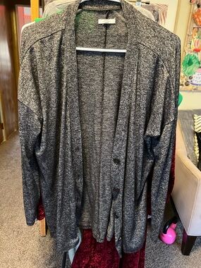 Maurices Charcoal Heather Open Cardigan